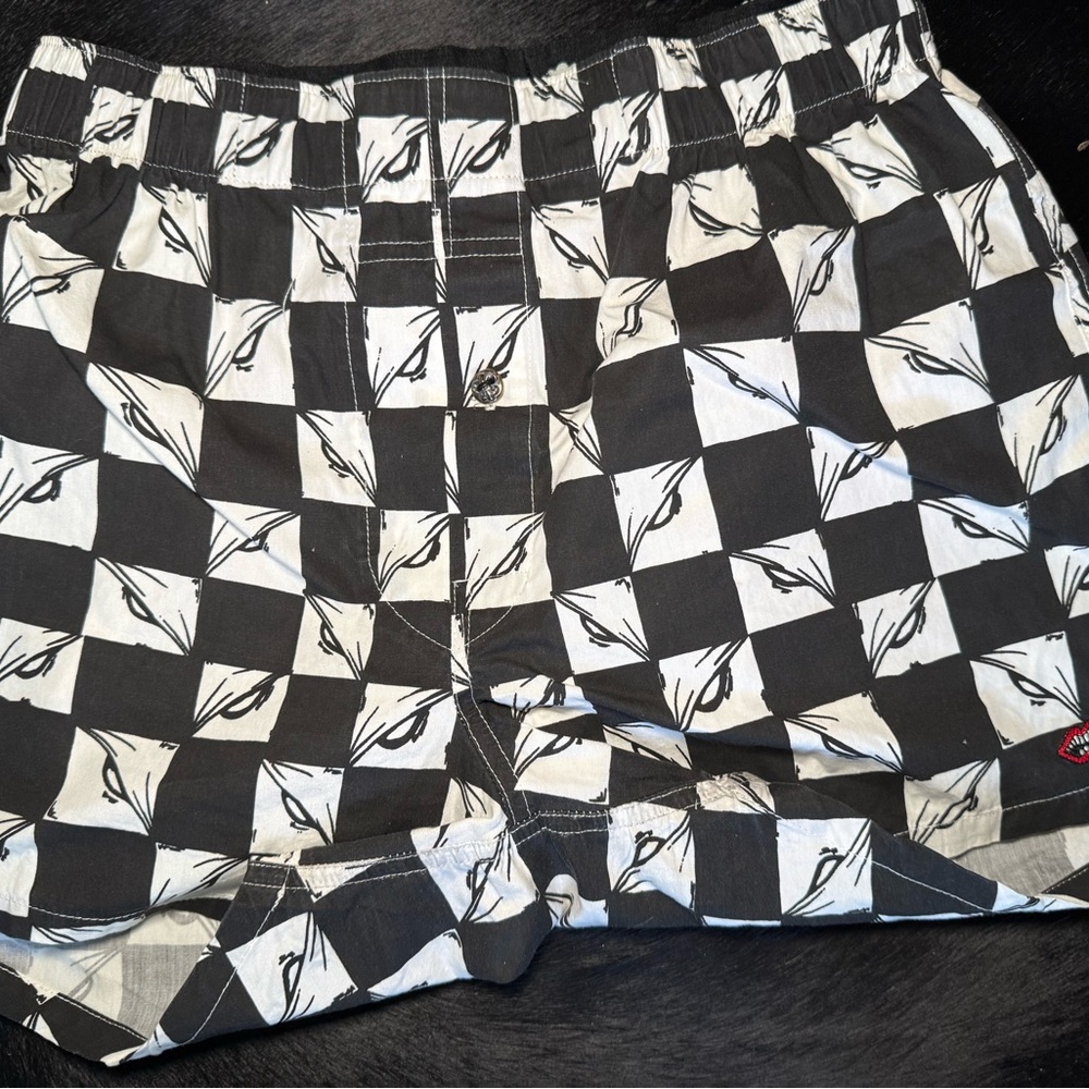 Chrome Hearts Black and White Checkered Boxer Shorts